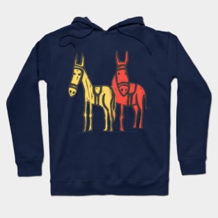 Donkeys, double donkeys on blue Hoodie